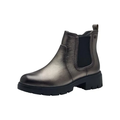 Image of Tamaris Comfort Chelsea Platform ankle boots, Women&#039;s, Size: 8, Pewter Leather