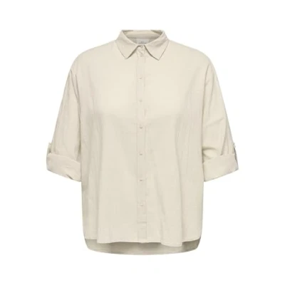 Image of ONLY Carmakoma Women&#039;s Cartizana Cotton L/S Shirt WVN Noos, Pumice Stone, 16