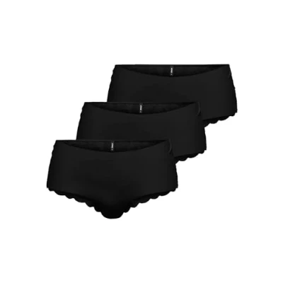 Image of ONLY Onlchloe 3 PACK Briefs, Women&#039;s, Size: XS, Black