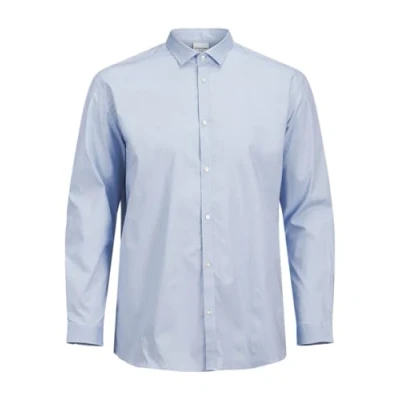 Image of JACK &amp; JONES Men&#039;s Jjprparma Shirt L/S Pls Business Shirt, Cashmere blue/fit: loose fit, 4XL