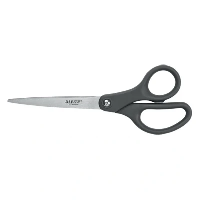 Image of Leitz Titanium Scissors 180 mm, Stainless Steel mm with Coated Blades on Plastic Free Hanging Card, 54210089