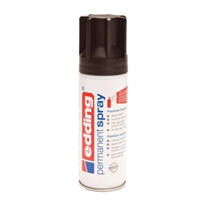 Image of Edding 5200 black permanent matte acrylic spray paint, 200ml