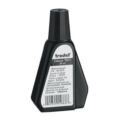 Image of Trodat Black Ink Bottle 28 ml Replacement For Hand Stamp Pads