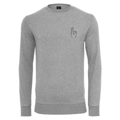 Image of Mister Tee Men&#039;s Easy Sign Crewneck Sweatshirt, Grey, XL