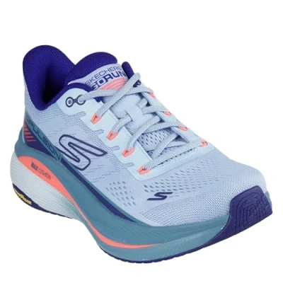 Image of Skechers MAX Cushioning Propulsion Trainers, Women&#039;s, Size: 3, Light blue/navy Textile/synthetics