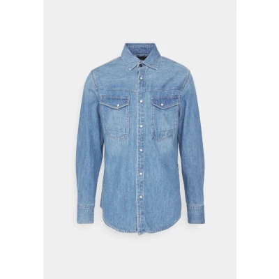 Image of G Star SLIM Denim Shirt Shirt, Men&#039;s, Size: Large, Faded cricket blue