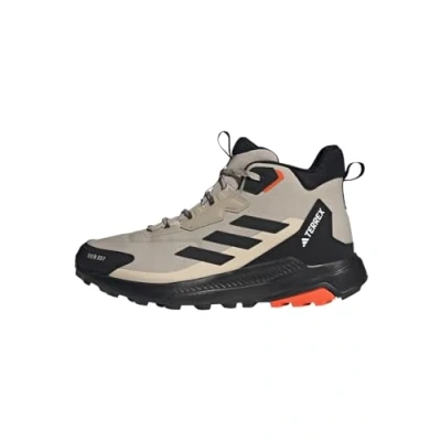 Image of Adidas Terrex Anylander MID RAIN.RDY Hiking shoes, Men&#039;s, Size: 6, Beige/core black/semi impact orange Textile/synthetics