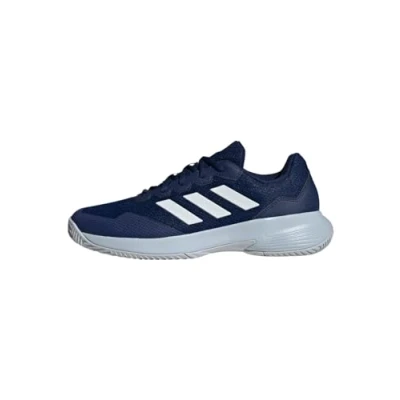 Image of adidas Performance Gamecourt 2 Clay court tennis shoes, Men&#039;s, Size: 10.5, Dark blue/footwear white/halo blue Textile/synthetics