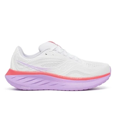Image of Saucony RIDE 18 Road running shoes, Women&#039;s, Size: 7, White/coral shoes