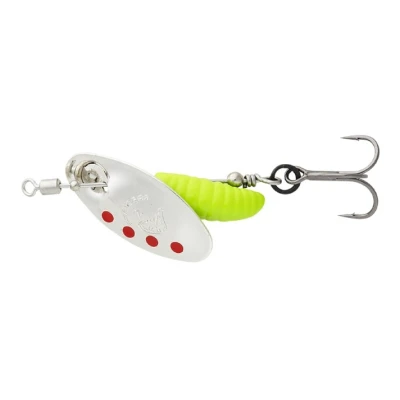 Image of Savage Gear Grub Spinner Silver Red Lime 2.2g