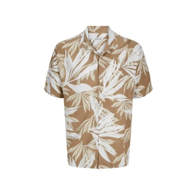 Image of Jack &amp; Jones Jjejeff Tropical Resort Shirt, Men&#039;s, Size: 2XL, Coriander