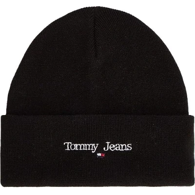 Image of Tommy Jeans Sport Beanie Unisex Beanie, Size: One Size, Black