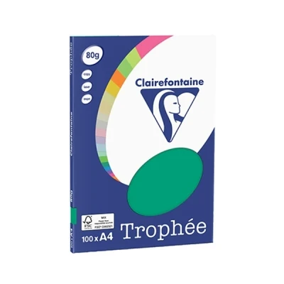 Image of Clairefontaine Trophee Copying Paper (A4, 80g/m², 100 Sheets) A4, 21 x 29.7 cm Vert pin