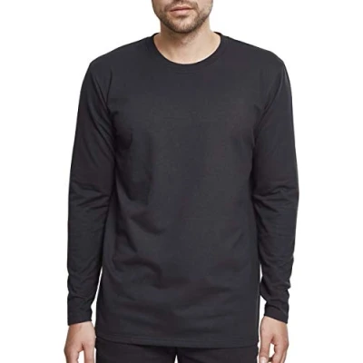 Image of Urban Classics Stretch Terry Long sleeved top, Men&#039;s, Size: Medium, Black