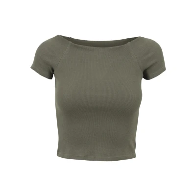 Image of Urban Classics OFF Shoulder Basic Tshirt, Women&#039;s, Size: XS, Olive