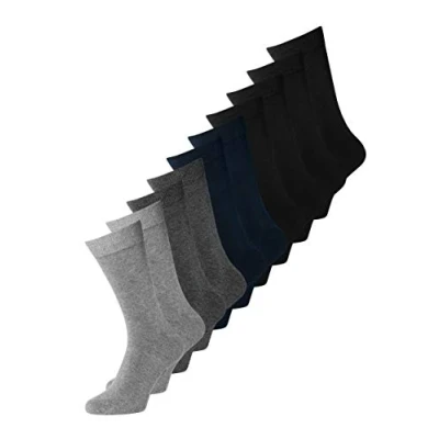 Image of Jack &amp; Jones Jacjens SOCK 10 PACK Socks, Men&#039;s, Size: One Size, Dark grey melange