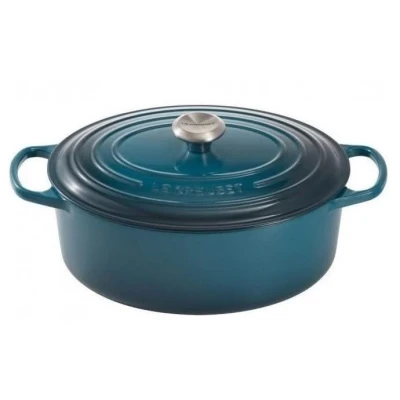 Image of Le Creuset Casserole Oval Signature Deep Teal ø 31 cm / 6.3 Liter