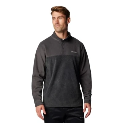 Image of Columbia Steens MOUNTAIN HALF SNAP Fleece jumper, Men&#039;s, Size: Large, Charcoal heather/shark