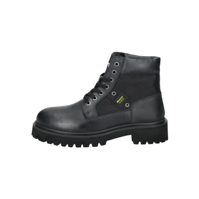 Image of Blauer, F4BUXTON03 Men&#039;s Fashion Mid Leather Boots, Black, 41 EU