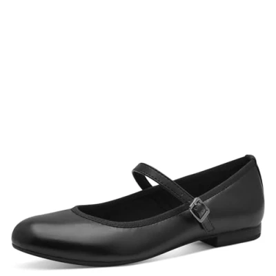 Image of Marco Tozzi Ankle strap ballet pumps, Women&#039;s, Size: 6, Black High quality imitation leather