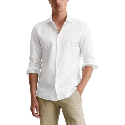Image of Marc O&#039;Polo Spread Collar LONG Sleeve Round HEM Formal shirt, Men&#039;s, Size: XL, White
