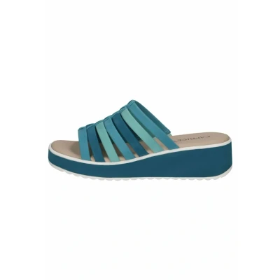 Image of Caprice Heeled mules, Women&#039;s, Size: 4, Blue comb shoes