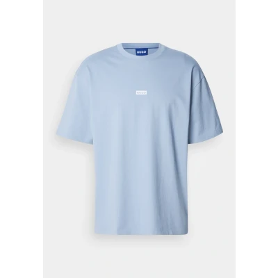 Image of HUGO Nalono Print Tshirt, Men&#039;s, Size: XL, Light pastel blue