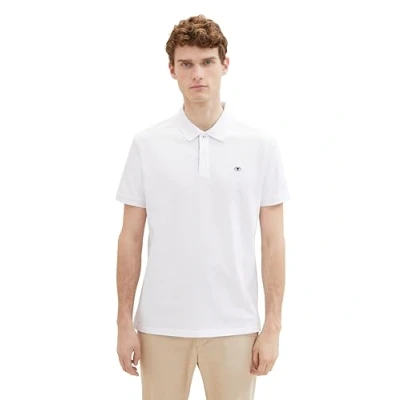 Image of TOM Tailor Basic WITH Contrast Polo shirt, Men&#039;s, Size: Small, White
