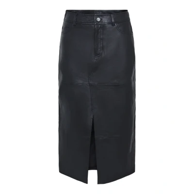 Image of YAS Yasmina LONG Skirt Leather skirt, Women&#039;s, Size: XS, Black