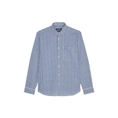 Image of Marc O&#039;Polo KENT Collar LONG Sleeves ONE Rectangular Chest Pocket Round HEM Shirt, Men&#039;s, Size: XS, Multi/total eclipse
