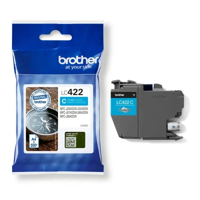 Image of BROTHER LC 422C Cyan Ink Cartridge for Approx. 550 Pages MFC J5340DW, J5345DW, J5740DW, J6540DW, J6940DW