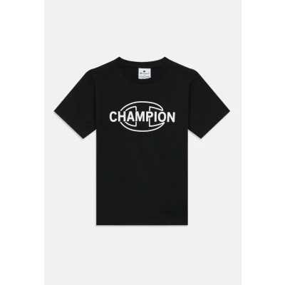 Image of Champion Graphic CREW NECK Unisex Print Tshirt for kids, Size: 3 4y, Black