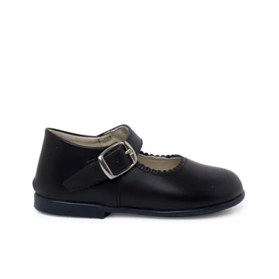 Image of Pisamonas Merceditas Ankle strap ballet pumps for kids, Size: 2.5K, Azul marino Leather