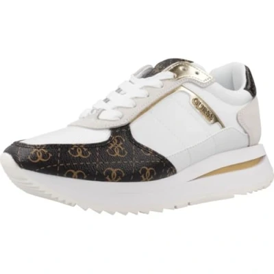 Image of Guess ENERGY3 Trainers, Women&#039;s, Size: 4, White/brown Leather/synthetics