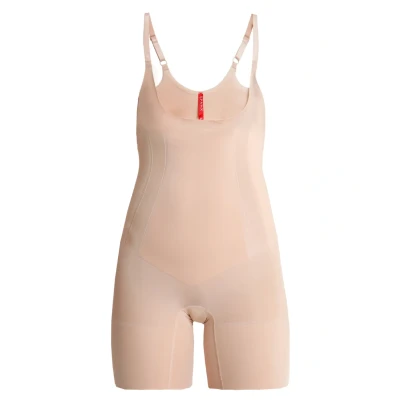 Image of Spanx Oncore Openbust Midthigh Bodysuit Body, Women&#039;s, Size: 8 10, Soft nude