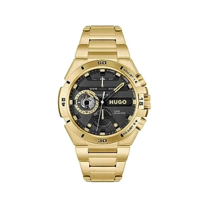 Image of HUGO WILD Watch goldcoloured, Men&#039;s, Size: One Size, Gold coloured