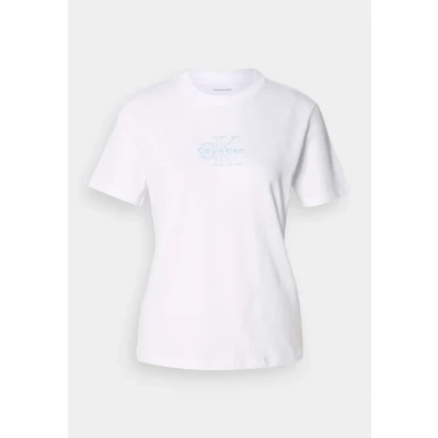 Image of Calvin Klein Jeans Classic FIT TEE Print Tshirt, Women&#039;s, Size: XS, Brilliant white