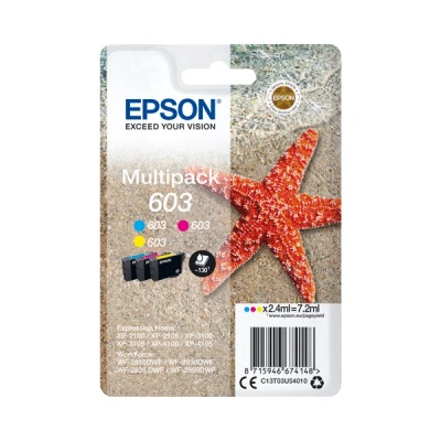 Image of Epson 603 Starfish Genuine Multipack, 3 Colours Ink Cartridges