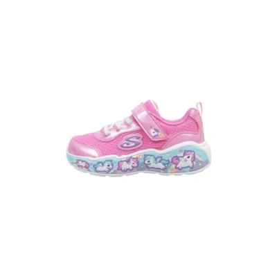 Image of Skechers PLAY Scene Trainers pink/multicoloured for kids, Size: 7K, Pink/multi coloured Synthetics/textile