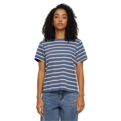 Image of Urban Classics Women&#039;s T Shirt, Whitesand/Vintage Blue, S