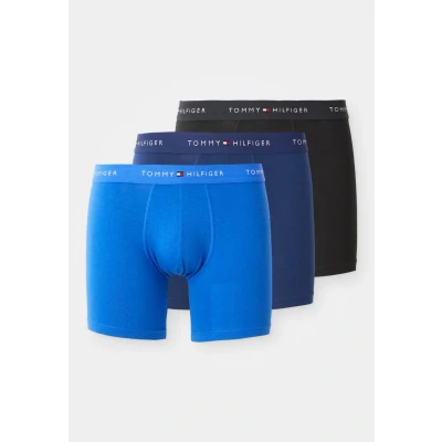 Image of Tommy Hilfiger Signature Boxer Brief 3 PACK Pants, Men&#039;s, Size: Medium, Blue/prep nvy/black