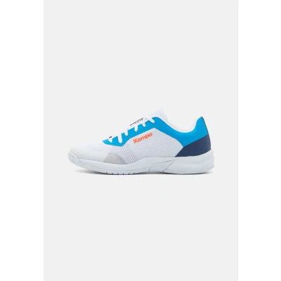 Image of Kempa Kourtfly Three Handball shoes, Women&#039;s, Size: 4.5, White/blue Textile/synthetics