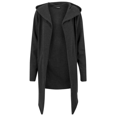 Image of Urban Classics LONG Hooded OPEN EDGE Cardigan Zipup sweatshirt, Men&#039;s, Size: Large, Charcoal