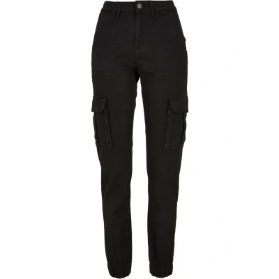 Image of Urban Classics Twill Utility Cargo trousers, Women&#039;s, Size: 26x30, Black