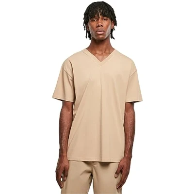 Image of Urban Classics Men&#039;s Organic Oversized V Neck Tee T Shirt, Unionbeige, L