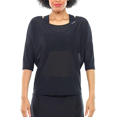 Image of Winshape Functional 3/4SLEEVE mesh Long sleeved top, Women&#039;s, Size: XS, Black