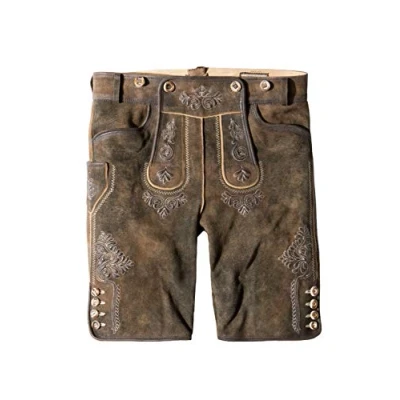 Image of Stockerpoint Beppo4 Men&#039;s Traditional Leather Trousers, Bison Spotted, 34