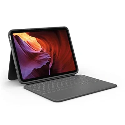 Image of Logitech Rugged Folio Case Apple iPad 2022 Grey Qwerty