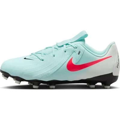 Image of Nike Performance JR Phantom GX II Academy FG/MG Unisex Moulded stud football boots for kids, Size: 1.5, Mint/atomic red/off noir Synthetics/textile