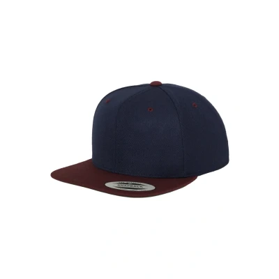 Image of Flexfit Classic Snapback 2TONE Cap, Size: One Size, Blue/bordeaux